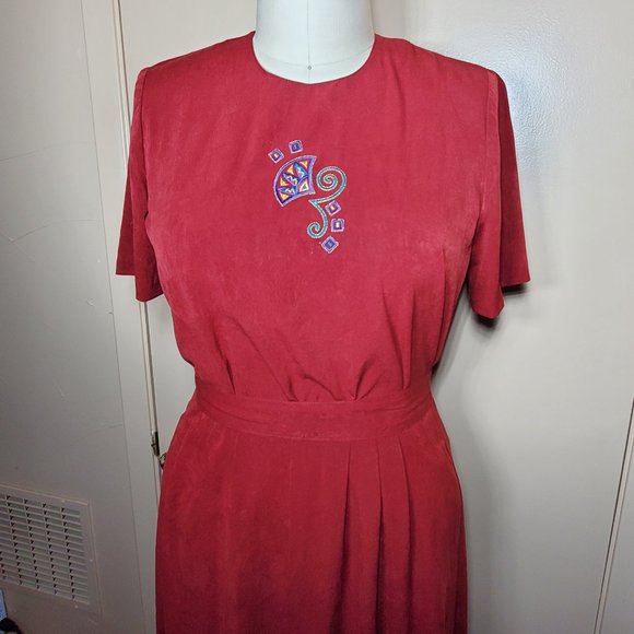 Vintage 80's City Girl Petites 3-Piece Embroidered Skirt Suit  - Size Large - Picture 15 of 15